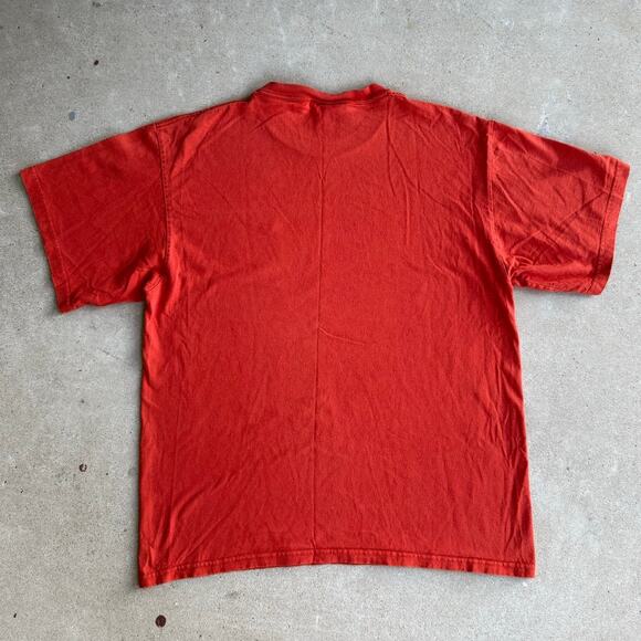 Vintage Orange 90s Nike Gym Shirt with Embroidered Nike Swoosh Y2K Size Medium - Picture 2 of 6